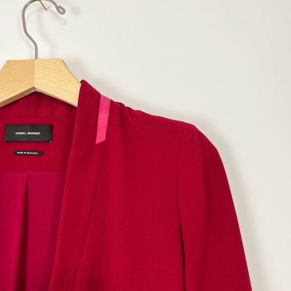 Isabel Marant Pink Tailored Silk Trim Buttoned Classic Blazer Jacket UK 10 - Picture 2 of 15